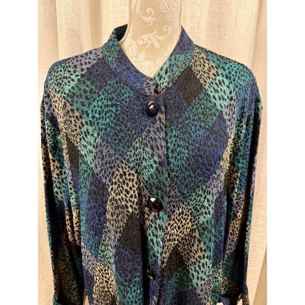 Draper’s & Damon’s 3X Textured Geometric Button Front Jacket Top - Picture 3 of 10